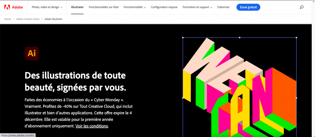 meilleur logiciel de graphisme Adobe Illustrator